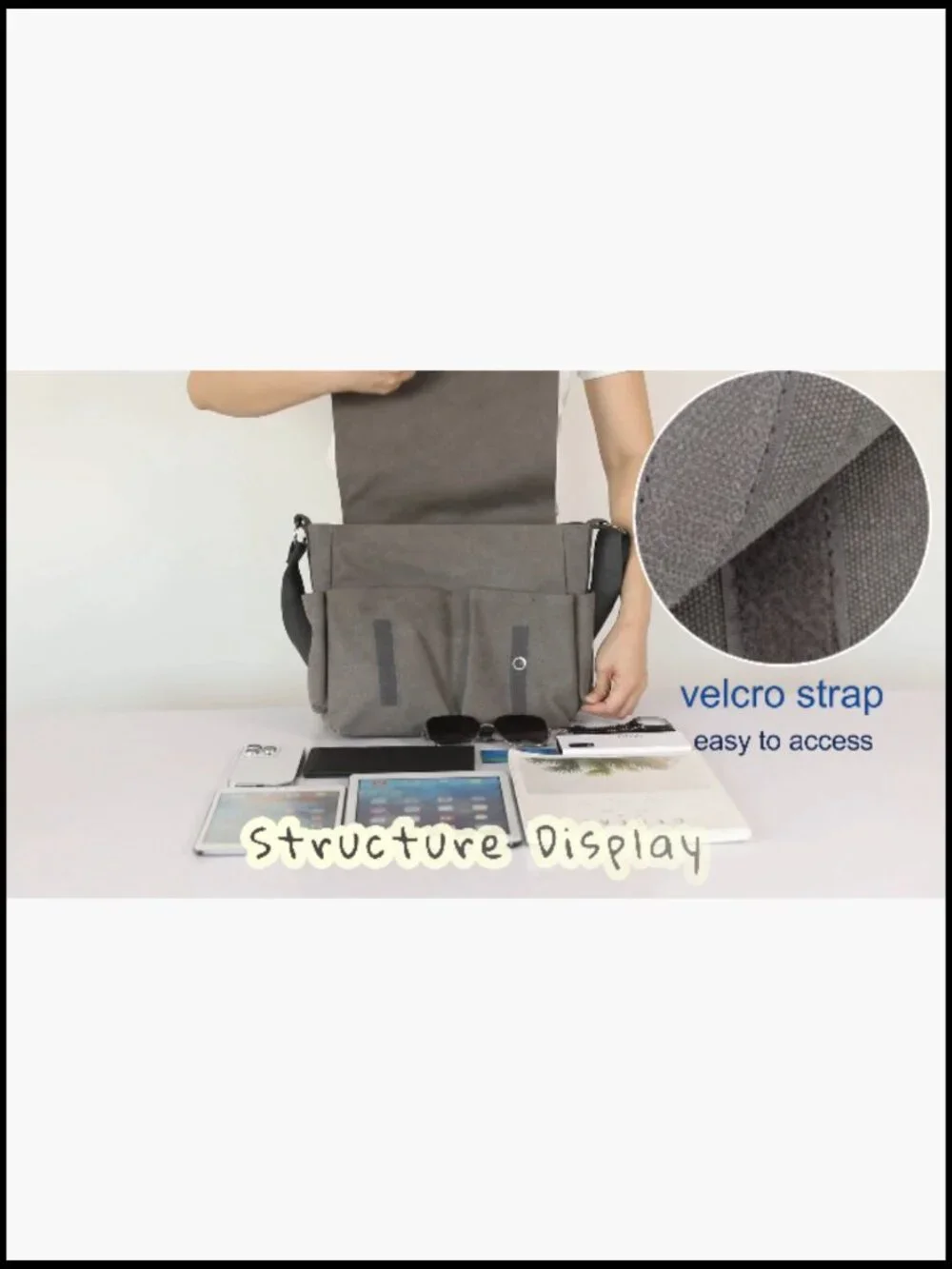 Canvas Messenger Bag Star Print Vintage Crossbody Satchel for Work Travel